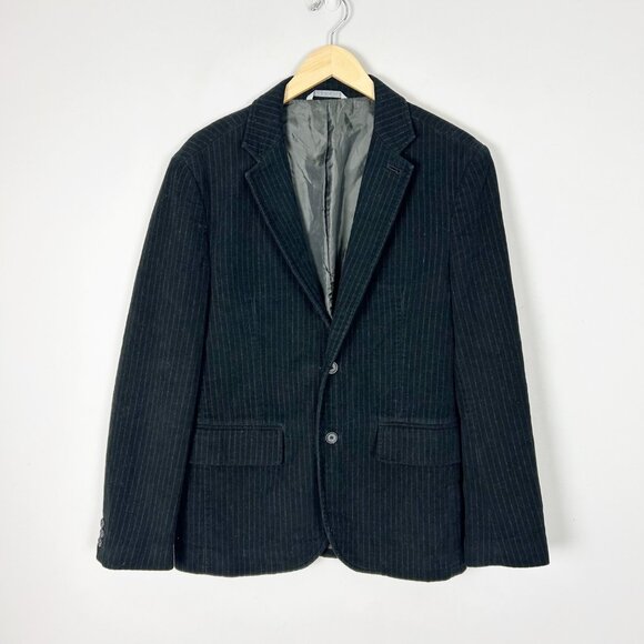 Y2K Gap Black Velvet Blazer Jacket Striped Sport Coat Size Small Men's - Picture 1 of 4
